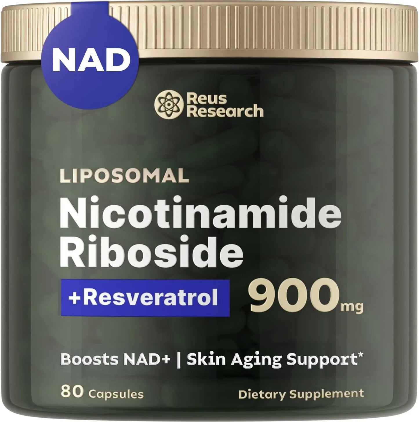 Reus Research NR900 - Suplemento de NAD+ para el apoyo al envejecimiento cutáneo, la energía y la concentración