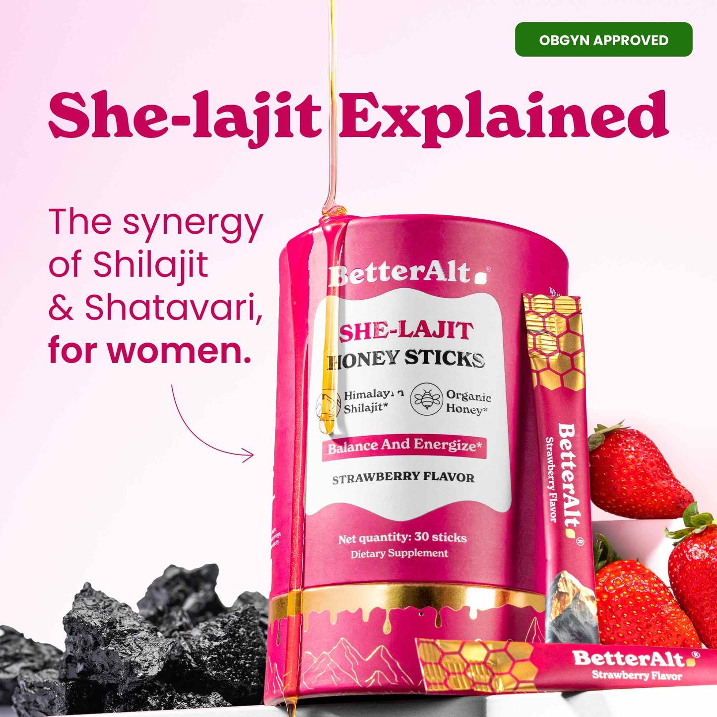 She-Lajit - Palitos de miel Shilajit puro del Himalaya