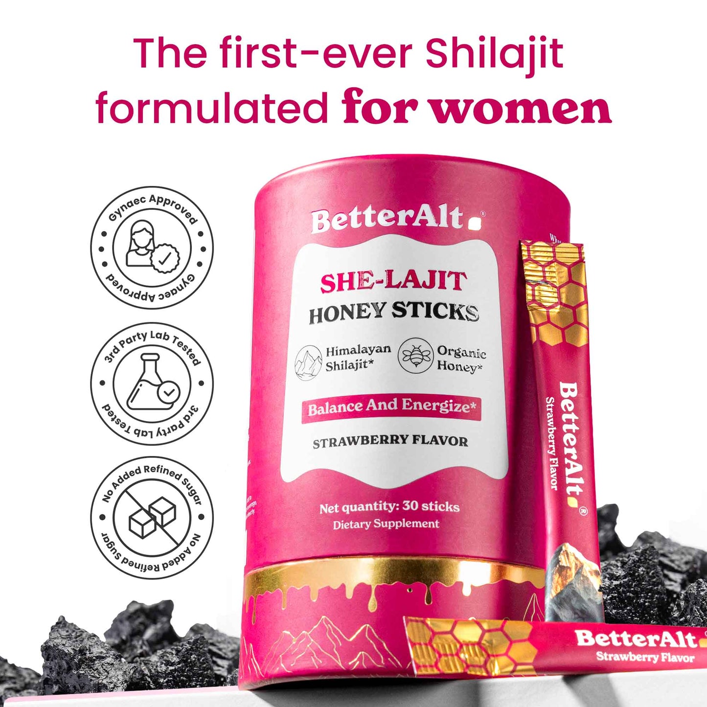 She-Lajit - Palitos de miel Shilajit puro del Himalaya