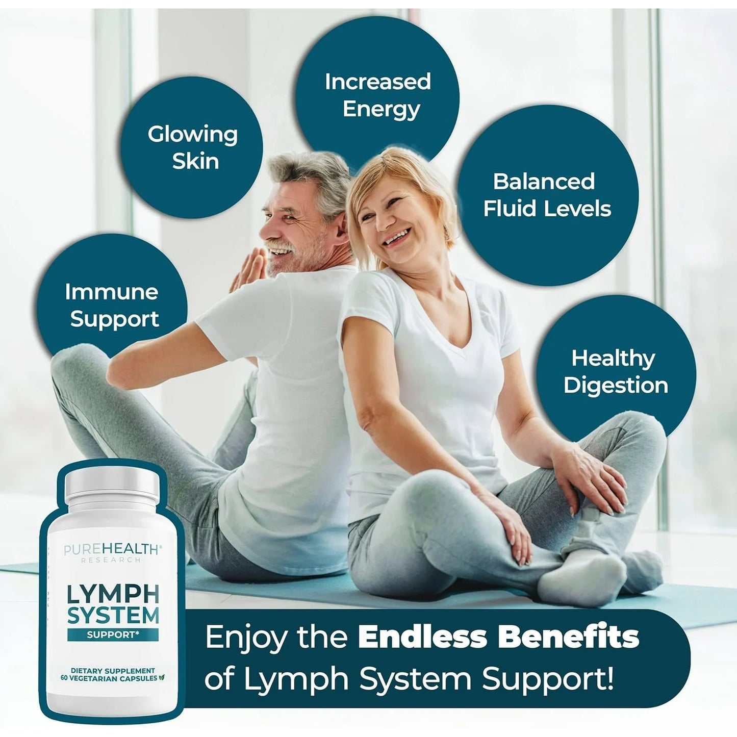 Lymph System Support - Lymphatic Drainage Supplement with Dandelion Extract, Cleavers, Burdock Powder