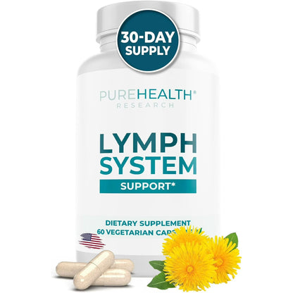 Lymph System Support - Lymphatic Drainage Supplement with Dandelion Extract, Cleavers, Burdock Powder