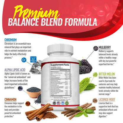 Blood Sugar Complex - 20 Vitamins & Minerals Support Overall Health